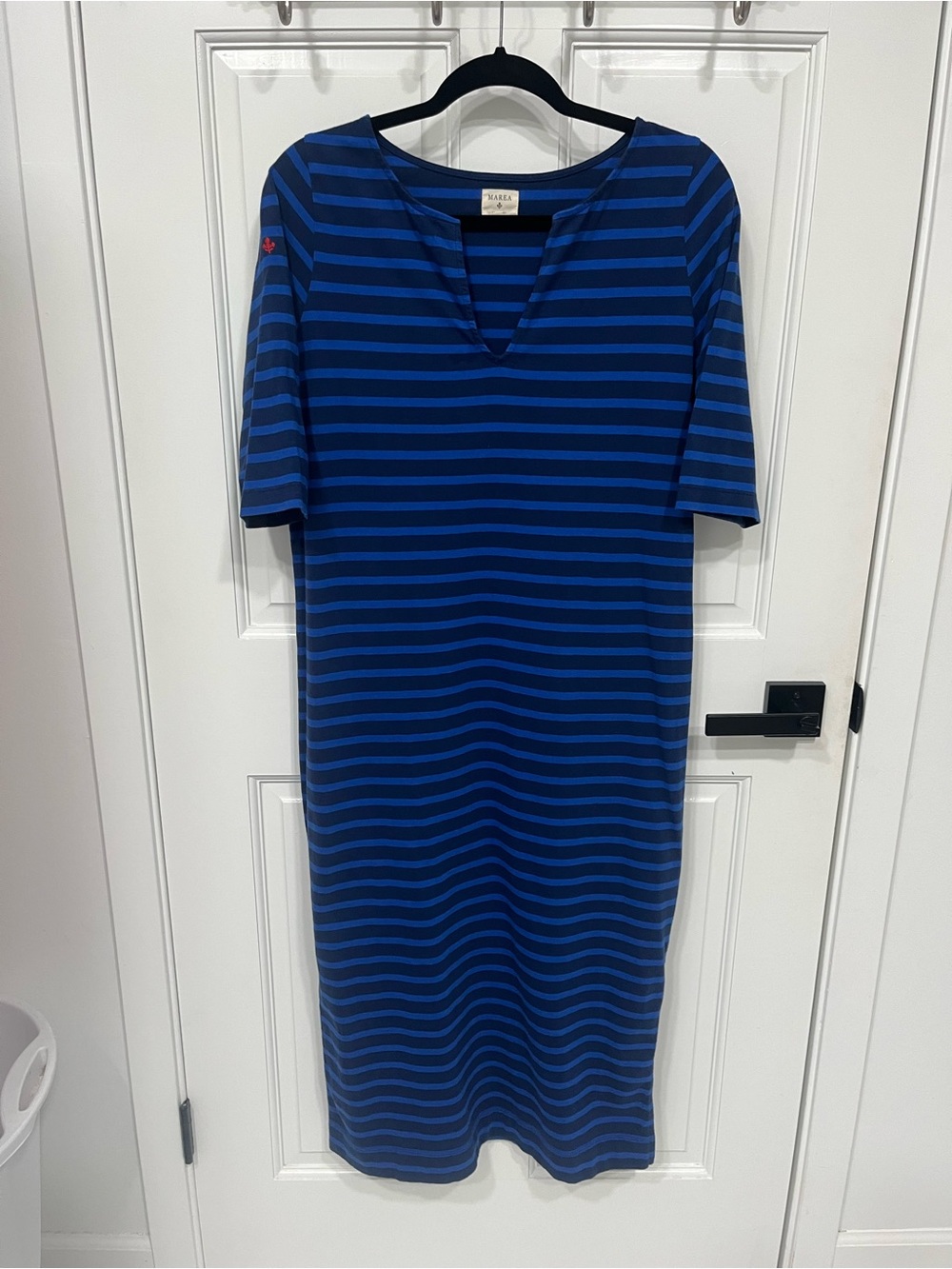 Great for Labor Day! Marea by Liz Joy Mariner Striped Blue Tunic Dress